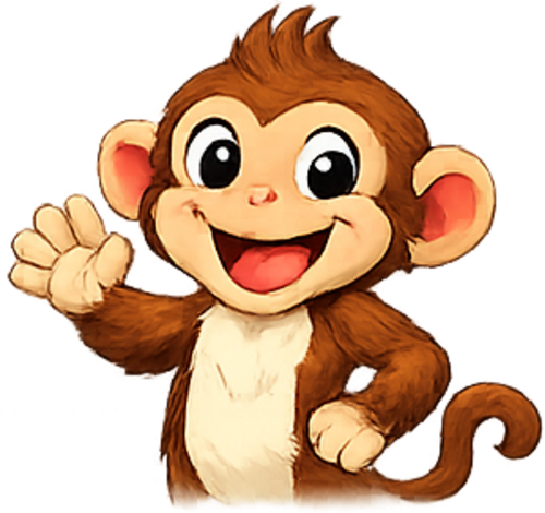 Pines Resort monkey mascot waving